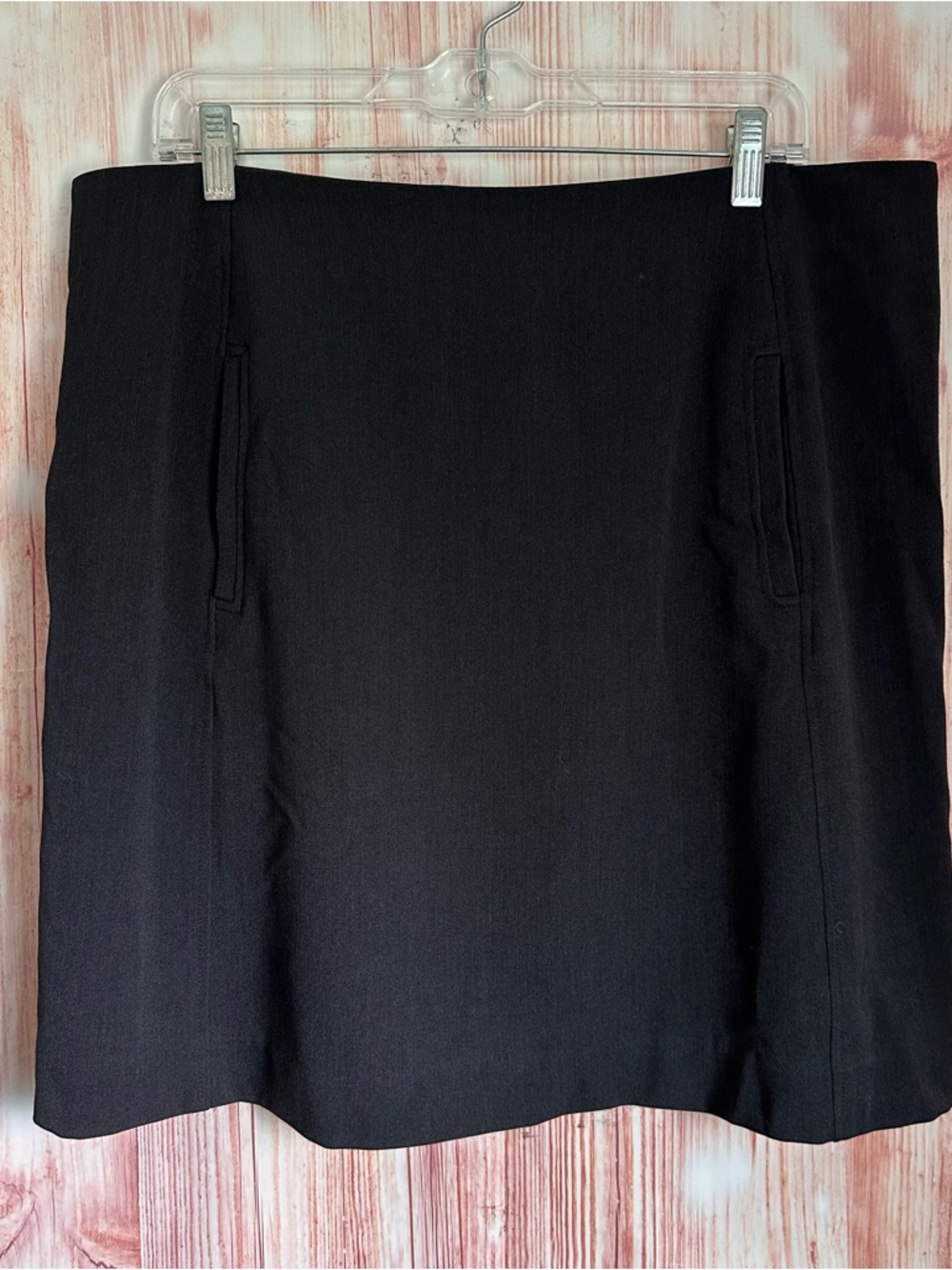 Atelier Luxe Boutique Dark Heather Gray Knee Length Work Business Skirt Sz 14